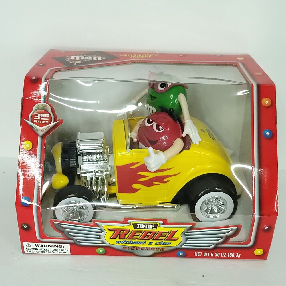 M&M Candy Dispenser Collectors Rebel Without A Clue Hot Rod Car NEW